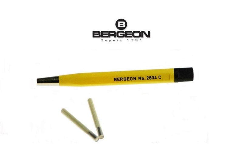 Bergeon Watch Repair Pen, Titanium, Steel, Gold Scratch Removal, 3 Refill Tips, Adult, Small, Unisex, Yellow, Manual Operation, No Batteries Required - Image 2