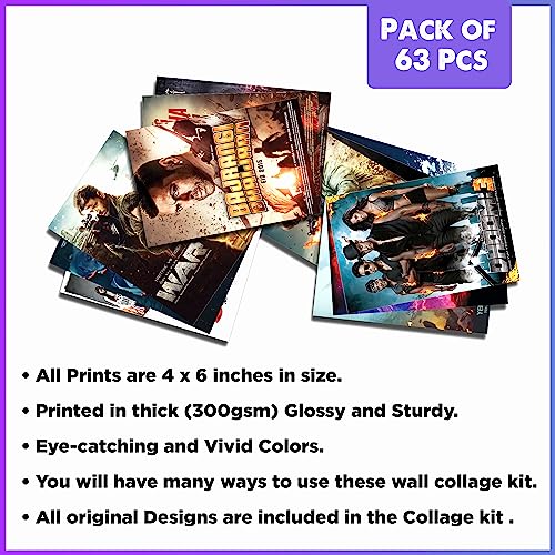 Twinster Aesthetic Bollywood Movie Stickers Collage Kit, Set of 63 Poster for Room Decoration, Home Décor Items Self-Adhesive Wall Stickers Size:4.0X6.0 Inches - Image 3