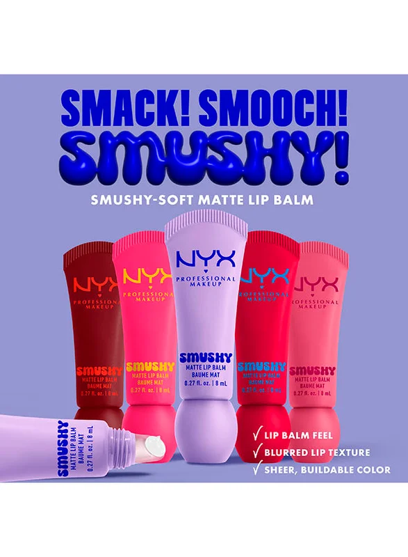 NYX PROFESSIONAL MAKEUP Smushy Matte Lip Balm Matte Finish, Silly Sippin'