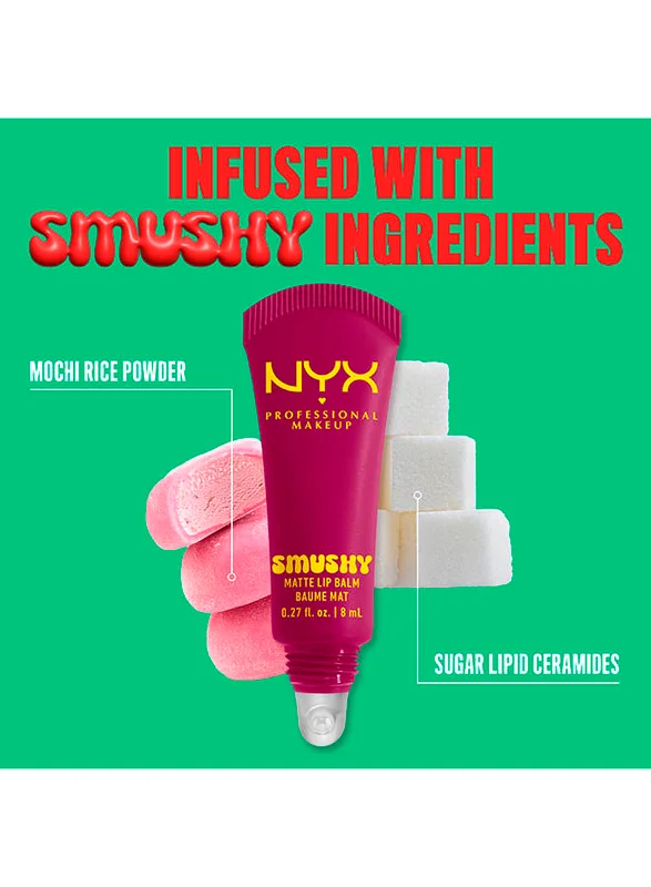 NYX PROFESSIONAL MAKEUP Smushy Matte Lip Balm Matte Finish, Silly Sippin'