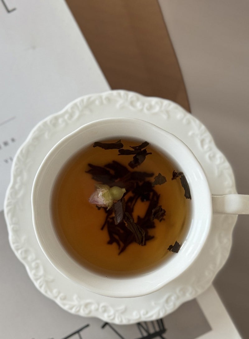 طقم فناجين قهوة وصحن فاخر منقوش بنقشة زهور على الطراز الفرنسي، سعة 200 مل، طقم فناجين شاي بورسلين للمنزل والهدايا - Image 3