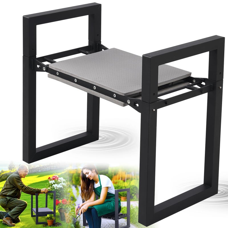 LAKEROD Garden Kneeler and Seat Heavy Duty - Anti-Tip Super Stable Multifunctional Gardening Stool Bench,Wide 12.7" Pads,Foldable Ergonomic Handles for Seniors Women Men Pain-Free Weeding,Planting Yard Work - Image 1