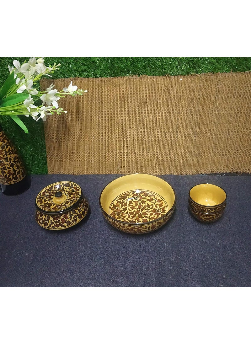 Caffeine Caffeine Ceramic Handmade Brown Sehra Combo Dinner Set (8 pcs.)  - Image 3