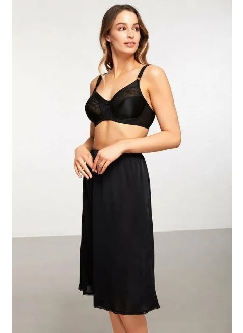 كوم Straight Long Underskirt - Black