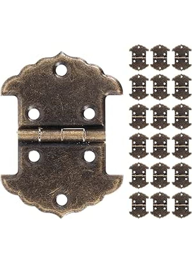 Vintage Small Wooden Box Hinges 20PCS Antique Decorative Metal Cabinet Hardware - Image 1