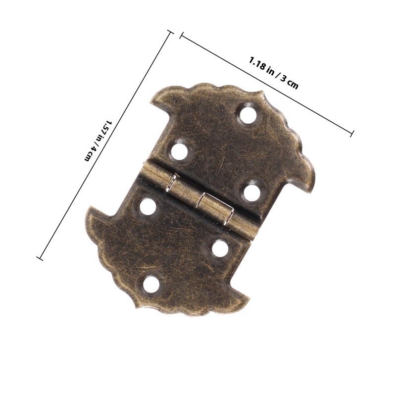 Vintage Small Wooden Box Hinges 20PCS Antique Decorative Metal Cabinet Hardware - Image 3