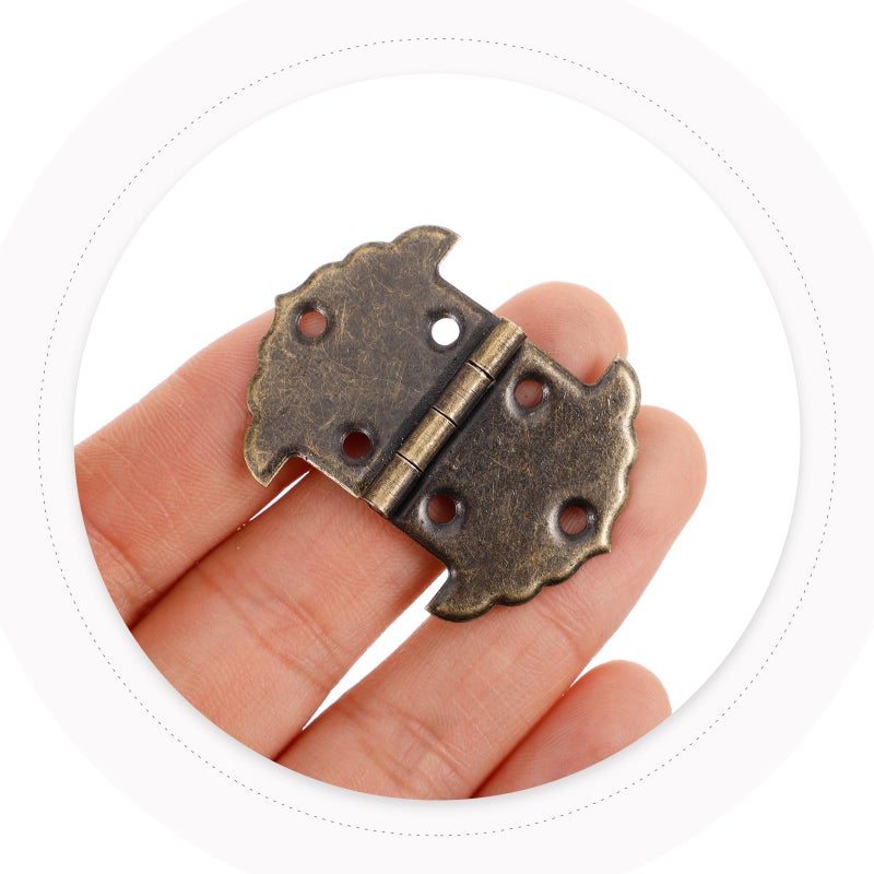 Vintage Small Wooden Box Hinges 20PCS Antique Decorative Metal Cabinet Hardware - Image 5