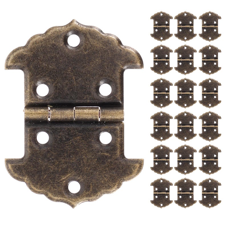 Vintage Small Wooden Box Hinges 20PCS Antique Decorative Metal Cabinet Hardware - Image 2