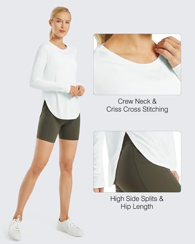G4Free Women's UPF 50+ Sun Protection Long Sleeve Workout UV Shirts for Outdoor Gym Quick Dry Hiking Tops(White,XL) - Image 4