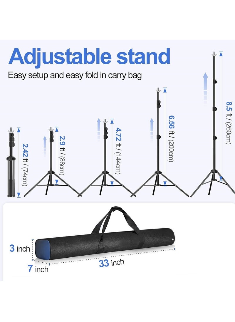 GUDOO Photo Backdrop Stand Kit Photography Kit Adjustable Background Stand Support System for Studio Photoshoot Photography Backdrop Background Bracket Wedding Party 2.6 x 3 M  - Image 4