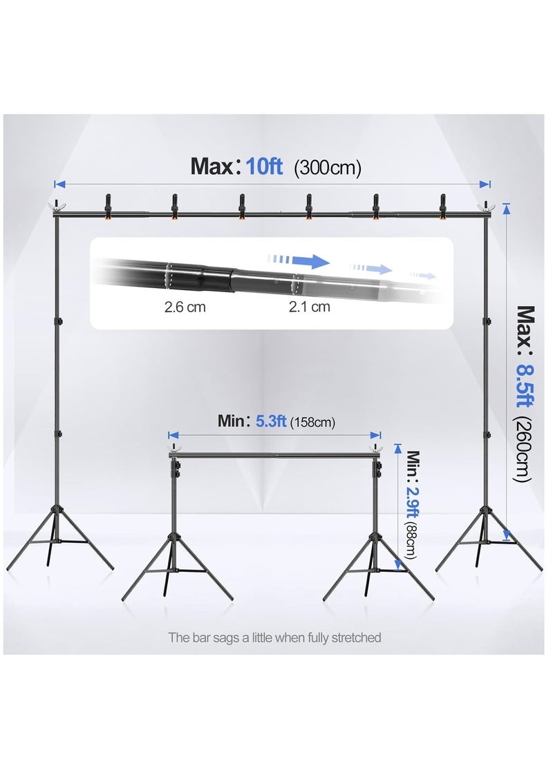 GUDOO Photo Backdrop Stand Kit Photography Kit Adjustable Background Stand Support System for Studio Photoshoot Photography Backdrop Background Bracket Wedding Party 2.6 x 3 M  - Image 2