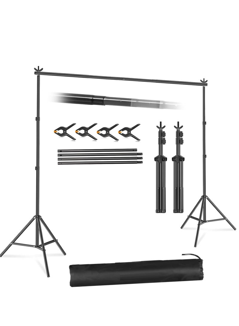 GUDOO Photo Backdrop Stand Kit Photography Kit Adjustable Background Stand Support System for Studio Photoshoot Photography Backdrop Background Bracket Wedding Party 2.6 x 3 M  - Image 1