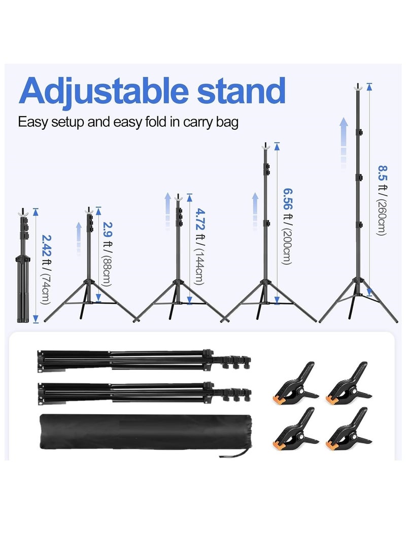 GUDOO Photo Backdrop Stand Kit Photography Kit Adjustable Background Stand Support System for Studio Photoshoot Photography Backdrop Background Bracket Wedding Party 2.6 x 3 M  - Image 4