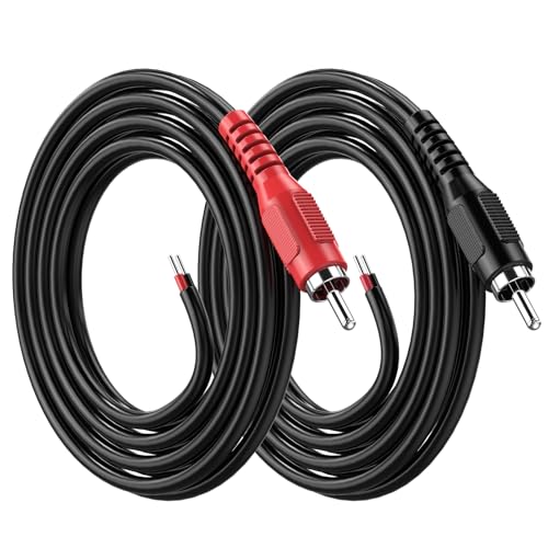 Ullnosoo RCA to Speaker Wire Adapter, 18AWG 2 Pack 3ft RCA Male Plug to Bare Cable Open End, UIInosoo Audio Cable, Red and Black - Image 1
