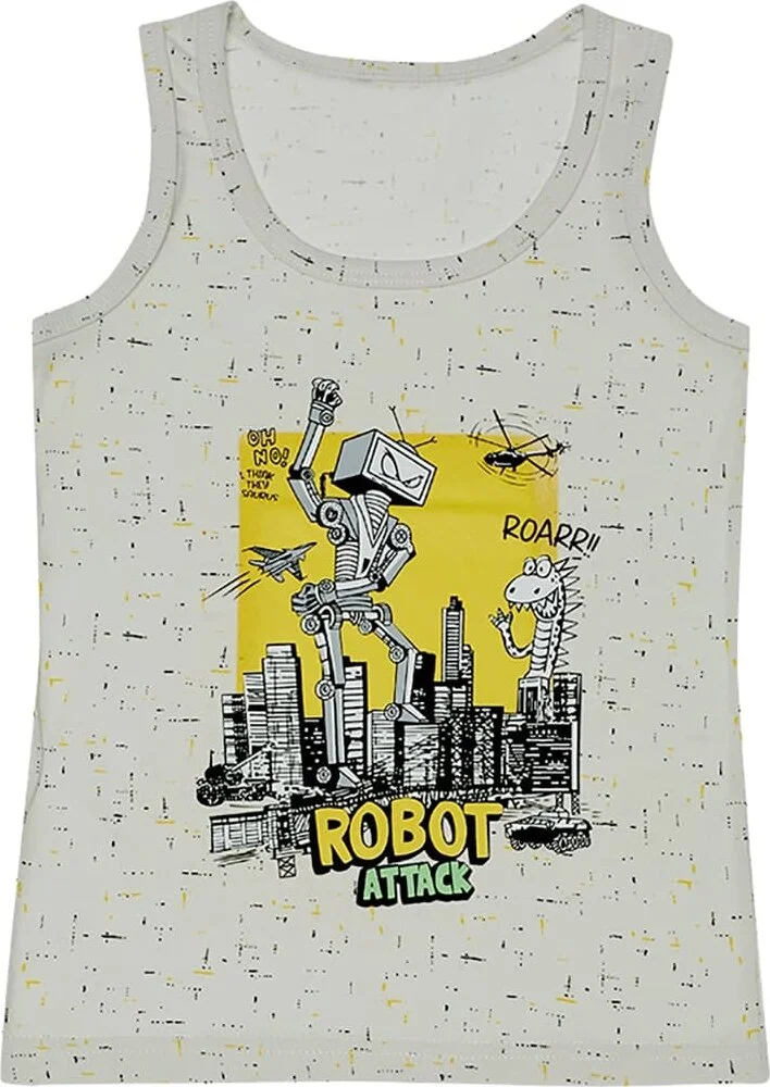 Donella 5-Pack Colorful Robot Printed Boys Undershirt - 771294B