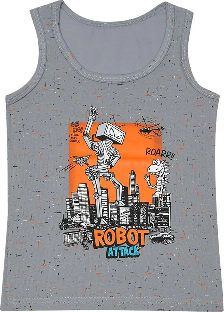 Donella 5-Pack Colorful Robot Printed Boys Undershirt - 771294B