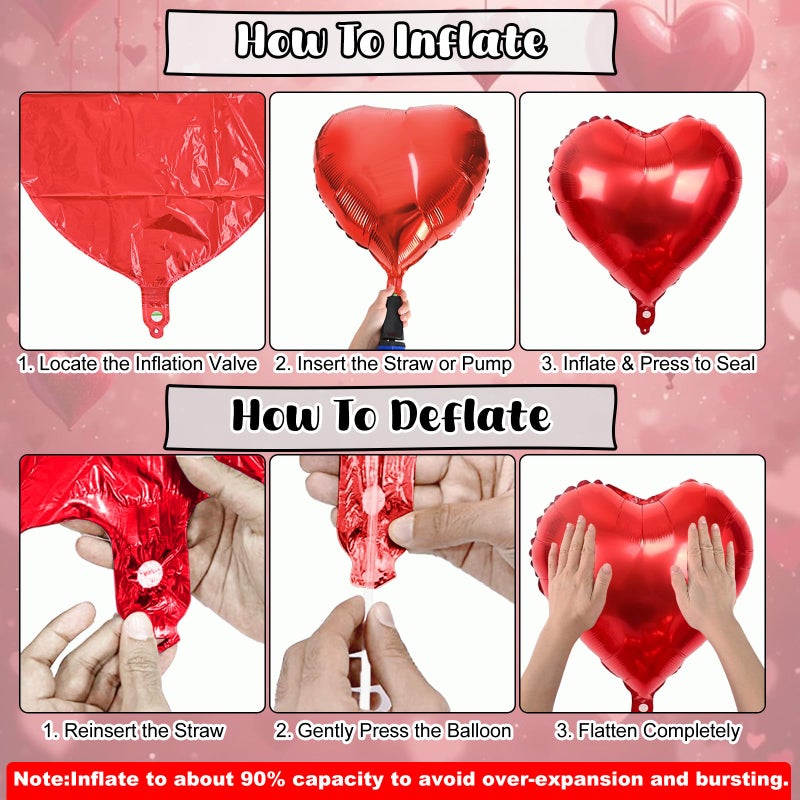 Togvu XOXO Balloons, 18 Inch Red Heart Foil Balloons, 16Inch Black Valentine Letters Mylar Foil Balloon for Valentines Day Galentines Bachelorette Wedding Bridal Shower Party Decoration Photo Props Supplies - Image 3