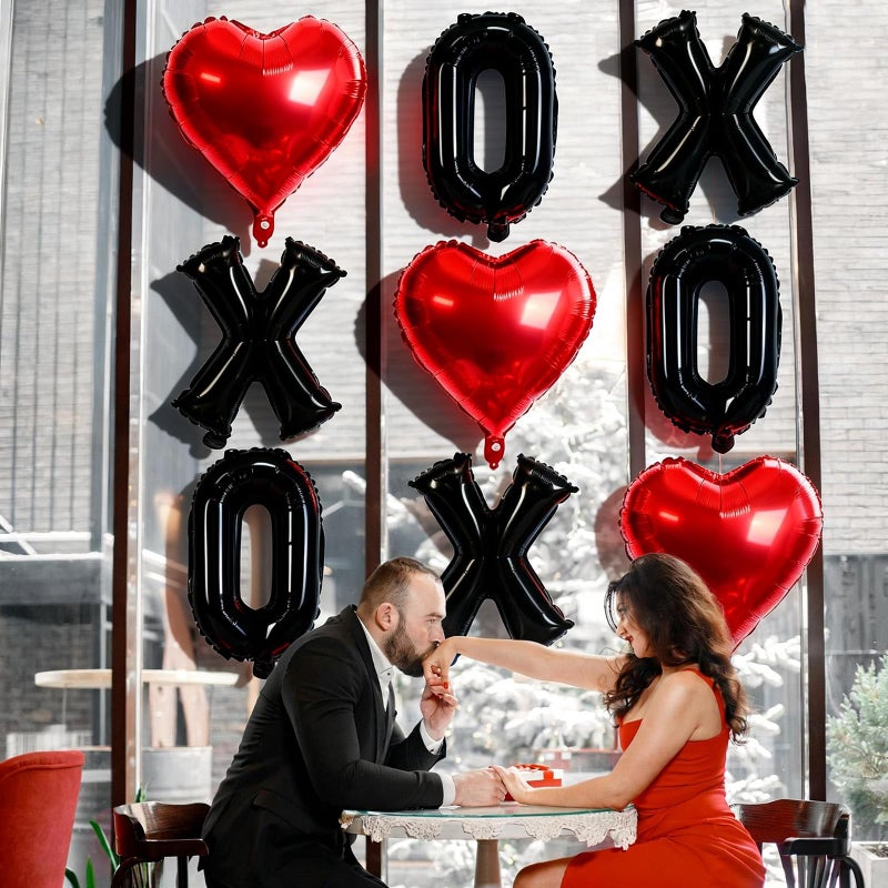 Togvu XOXO Balloons, 18 Inch Red Heart Foil Balloons, 16Inch Black Valentine Letters Mylar Foil Balloon for Valentines Day Galentines Bachelorette Wedding Bridal Shower Party Decoration Photo Props Supplies - Image 4