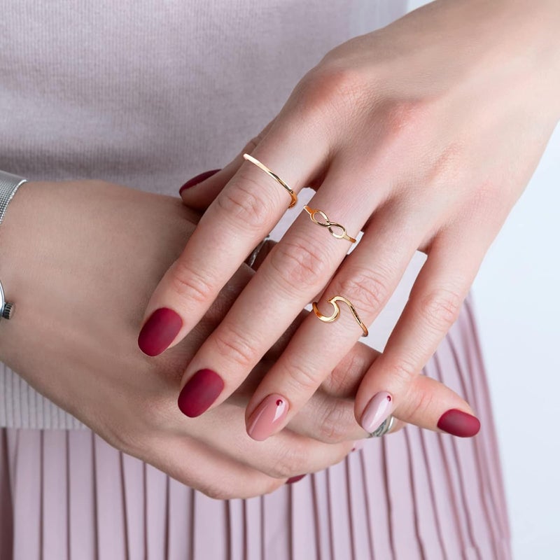 klarako 10PCS Bohemian Knuckle Rings Set Vintage Knotted Carved Rhinestone Stacking Joint Rings Index Midi Finger Rings Set DIY Jewelry Gifts for Women and Girls - Image 3