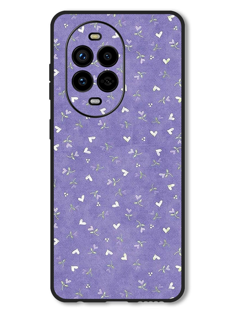 Theodor Case Compatible with Huawei Nova 13 Pro Protection Shockproof Bumper Cover Hearts Purple Background - Image 1