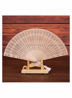 SYOSI Wooden Handheld Folding Fans 3Pack Vintage Sandalwood Fan with Tassel for Women Foldable Wedding Gift Party Home DIY Baby Shower  - Image 5