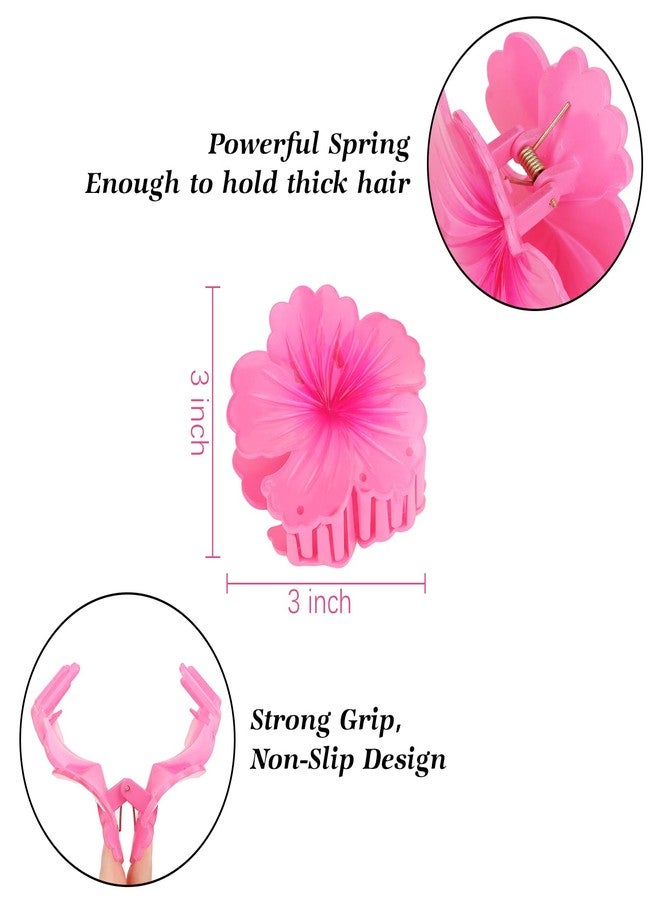 CAVETEE Hawaiian Cute Flower Claw Clips - 6PCS Large Plumeria Hair Accessories for Thick & Thin Hair Strong Hold Non-silp Hair Clips for Women and Girls - Image 5