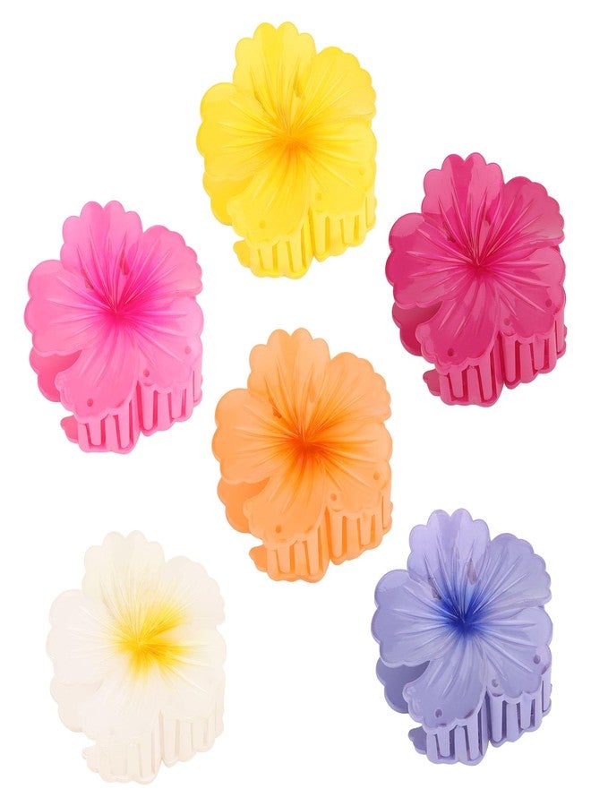 CAVETEE Hawaiian Cute Flower Claw Clips - 6PCS Large Plumeria Hair Accessories for Thick & Thin Hair Strong Hold Non-silp Hair Clips for Women and Girls - Image 2