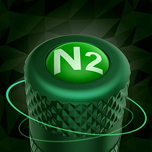 CKAuto 4 Pcs Aluminum Tire Valve Stem Caps with N2 Nitrogen Logo, Universal Stem Covers for Cars, SUVs, Bike and Bicycle, Trucks, Motorcycles | TPMS Safe | Corrosion Resistant | Dust Proof, Green - Image 4
