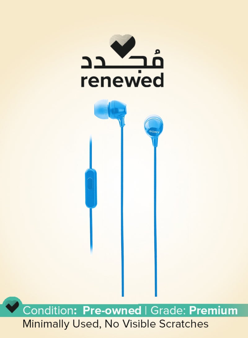 Sony Renewed - MDR-EX14AP Wired in Ear Headphone with Mic (Blue) BLUE - Image 1