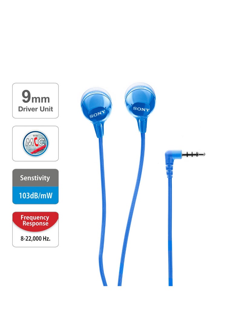 Sony Renewed - MDR-EX14AP Wired in Ear Headphone with Mic (Blue) BLUE - Image 3