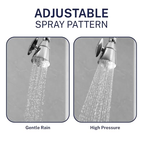 HammerHead Showers® Solid Metal 2 Inch High Pressure Shower Heads - MATTE BLACK – 2.5 GPM Shower Heads High Pressure - High Flow Shower Head with ADJUSTABLE SPRAY PATTERN - Fixed Shower Head - Image 4