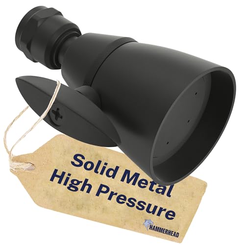 HammerHead Showers® Solid Metal 2 Inch High Pressure Shower Heads - MATTE BLACK – 2.5 GPM Shower Heads High Pressure - High Flow Shower Head with ADJUSTABLE SPRAY PATTERN - Fixed Shower Head - Image 1