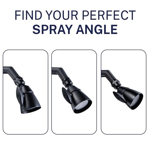 HammerHead Showers® Solid Metal 2 Inch High Pressure Shower Heads - MATTE BLACK – 2.5 GPM Shower Heads High Pressure - High Flow Shower Head with ADJUSTABLE SPRAY PATTERN - Fixed Shower Head - Image 5
