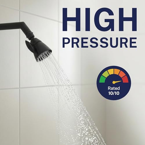 HammerHead Showers® Solid Metal 2 Inch High Pressure Shower Heads - MATTE BLACK – 2.5 GPM Shower Heads High Pressure - High Flow Shower Head with ADJUSTABLE SPRAY PATTERN - Fixed Shower Head - Image 3