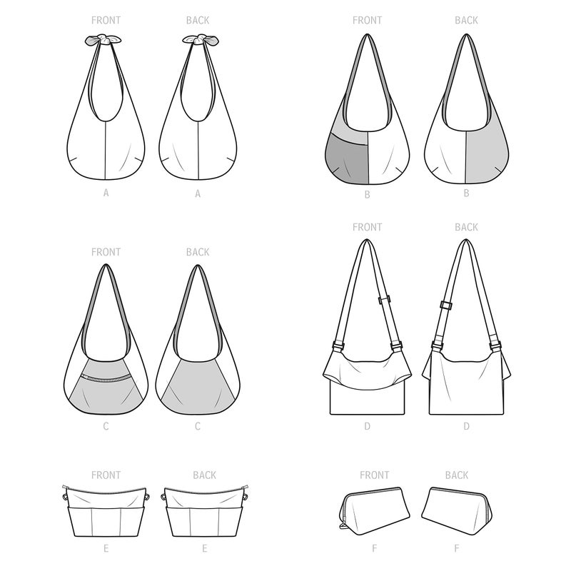 Simplicity SS9563OS Slouch Bag, Purse Organizer and Cosmetic Case Sewing Pattern Kit, Code S9563, One Size - Image 2