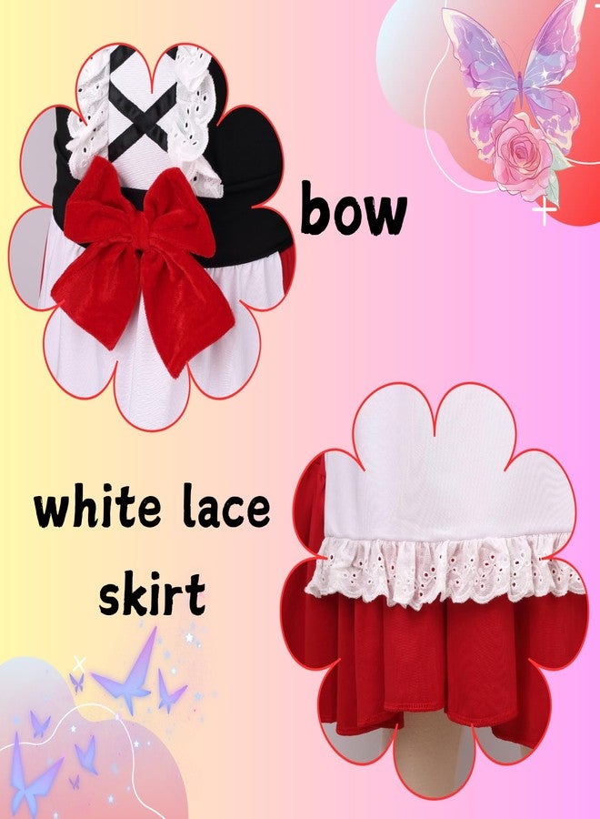 TOONRAIN Little Red Riding Hood Costume Kids Fairytale Dress with Cloak Pron Book Character Halloween Christmas for Girls 4-6y - Image 3