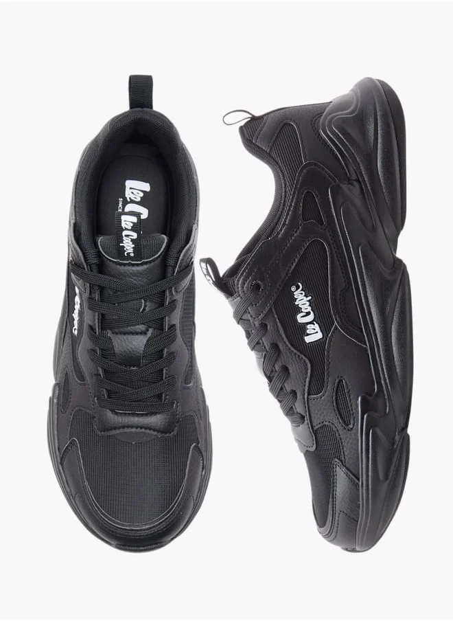 Lee Cooper Men's Panelled Sneakers with Lace-Up Closure