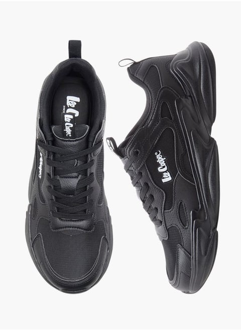 Men's Panelled Sneakers with Lace-Up Closure