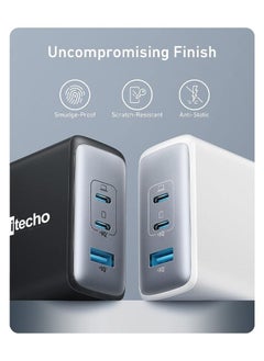 Mi techo Mi techo fast travel charger gan 3Ports 65w type c travel adapter international travel usb C plug uk plug wall laptop charger compatible for macbook hp dell lenovo iphone ipad black  - Image 3