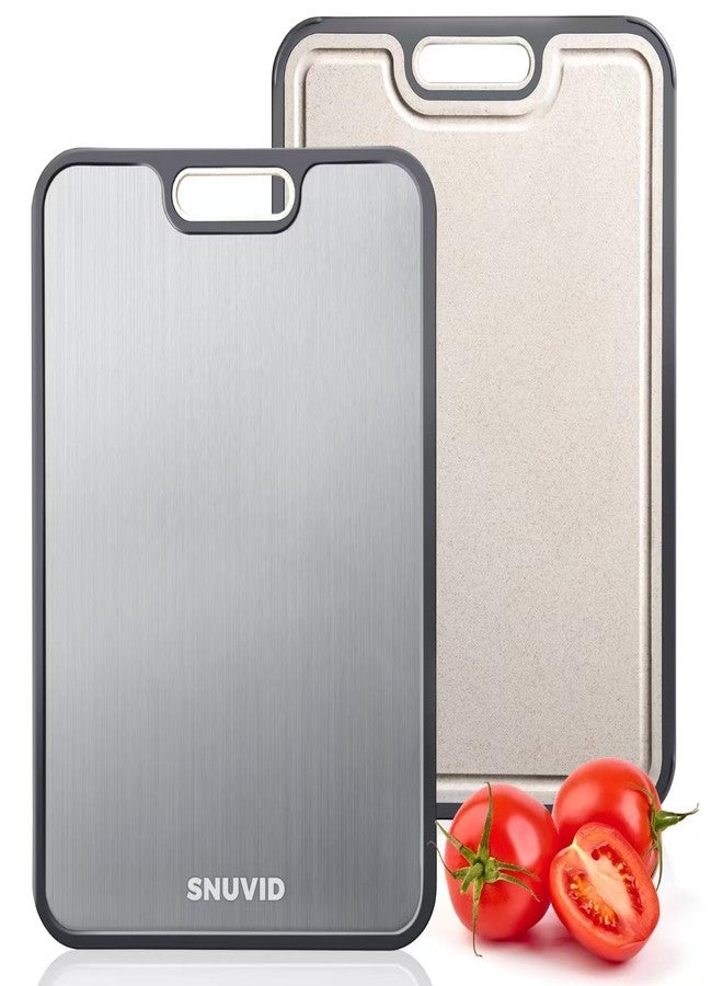 Snuvid Titanium Cutting Board, Double Sided Cutting Boards for kitchen, Pure Titanium and Wheat Straw PP, Food-Grade, non Toxic - Easy to Clean - Image 1