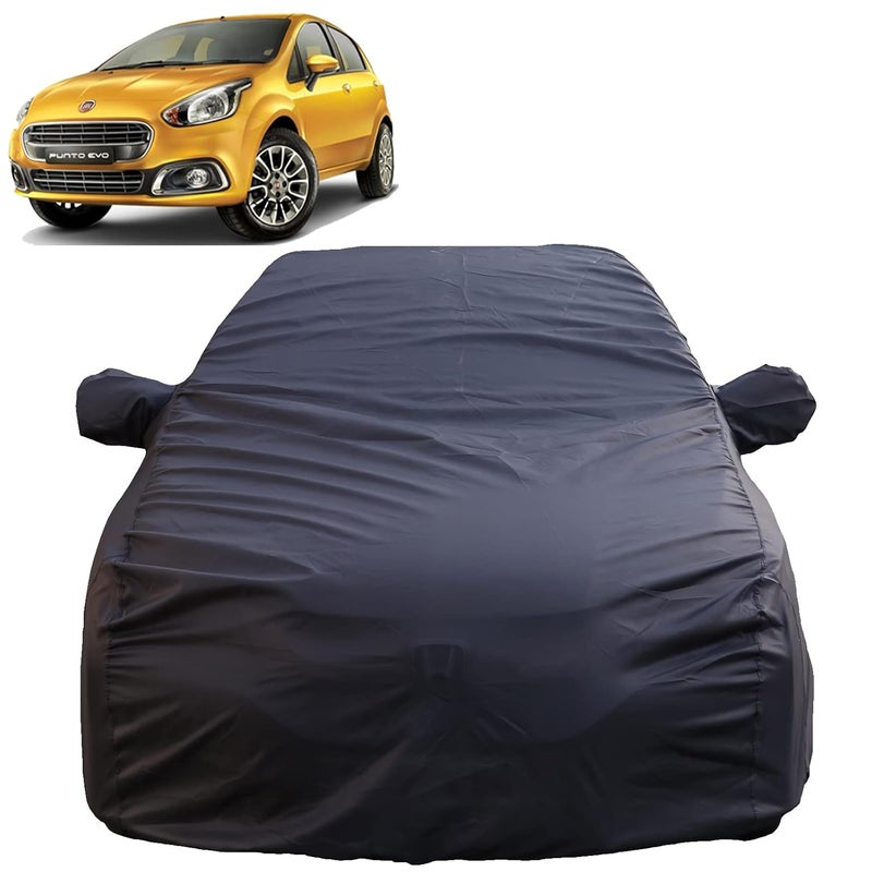 Autofact Waterproof Car Body Cover Compatible with Fiat Punto (2011 to 2017) with Mirror Pockets, 4 x 4 American Matty, Long Lasting Strong Durable Material, Grey Color - Image 1
