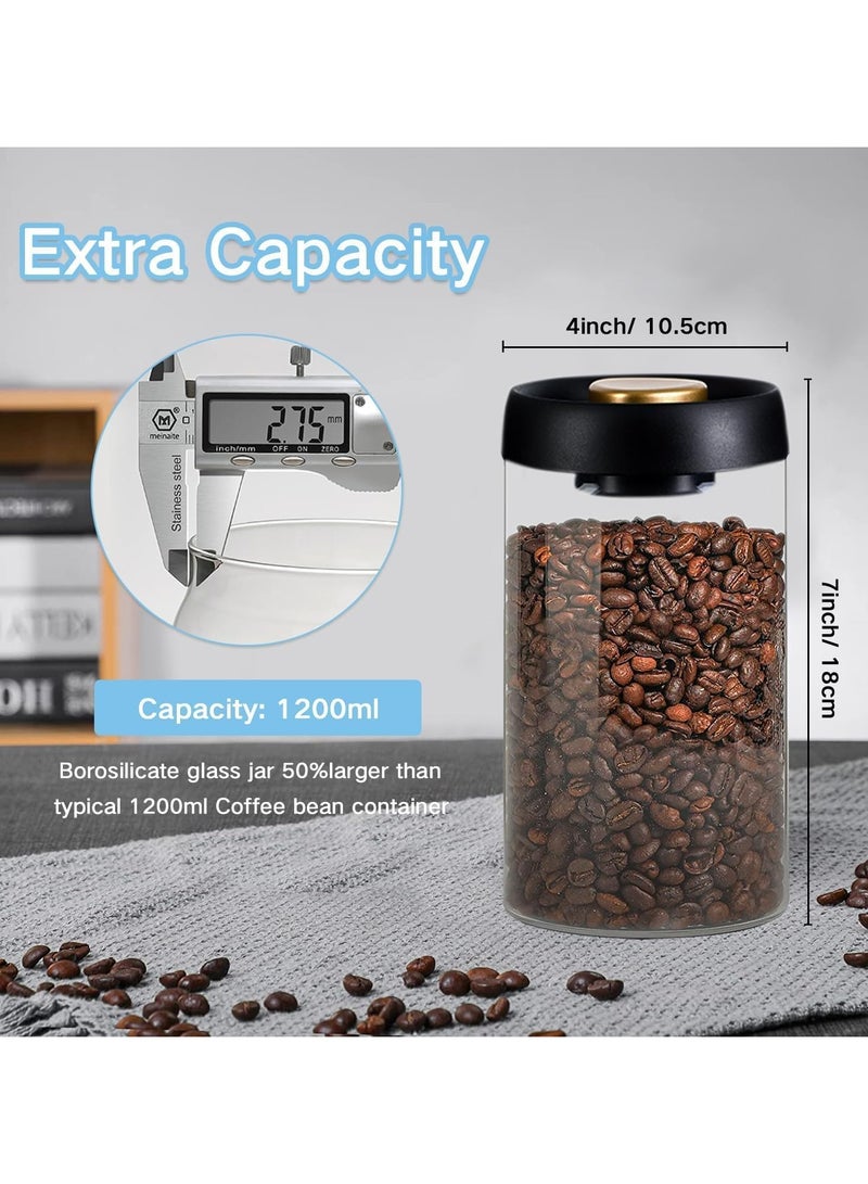 YQbest Glass Kitchen Storage Jars, Coffee Canisters with Airtight Lid Seal, Food Storage Containers - Perfect for Coffee Beans, TeaLeaves, Sugar, Candy, Spices, Rice (1200ml/40 Ounces) - Image 4