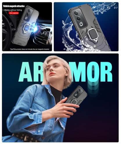 AIBEX Armor Back Cover Compatible for Oppo K12X 5G / Oppo A3 Pro 5G| Rugged Shockproof Case with Ring Holder & Kickstand | Military-Grade Protection | Magnetic Car Mount Compatible - Image 4