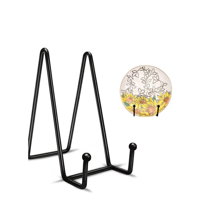 SOLARAE حاملات الأطباق للعرض - حامل أطباق بقطر 3 إنش + حامل إطار معدني للصور، الأطباق الزخرفية، الكتب، حامل الصور (عبوة 2) - Image 4