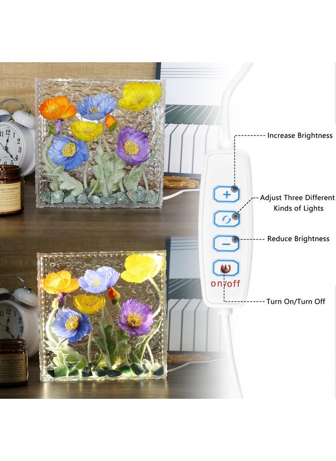 SMUK - Handmade Led Artificial Flowers Lamp, 3-Way Dimmable Flower Table Lamp In Clear Acrylic Box, Unique Decorative Night Light For Bedroom Living Room, Flower Birthday Gift For Women And Girls - Image 1