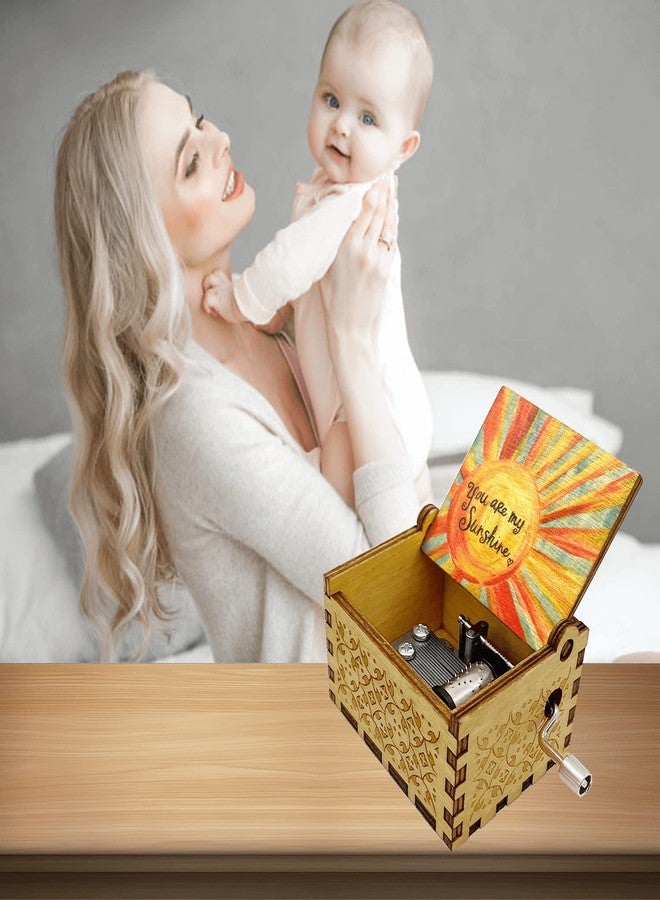 Auduye Music Box You are My Sunshine, Unique Gifts for Mom/Daughter/Wife, Wooden Hand Crank Vintage Colorful Musical Boxes for Birthday/Anniversary/Christmas/Valentines Day/Mothers Day Wood - Image 5