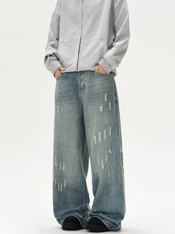 Unisex Classic Denim Jeans Loose Fit Daily Outdoor Wear - Image 1