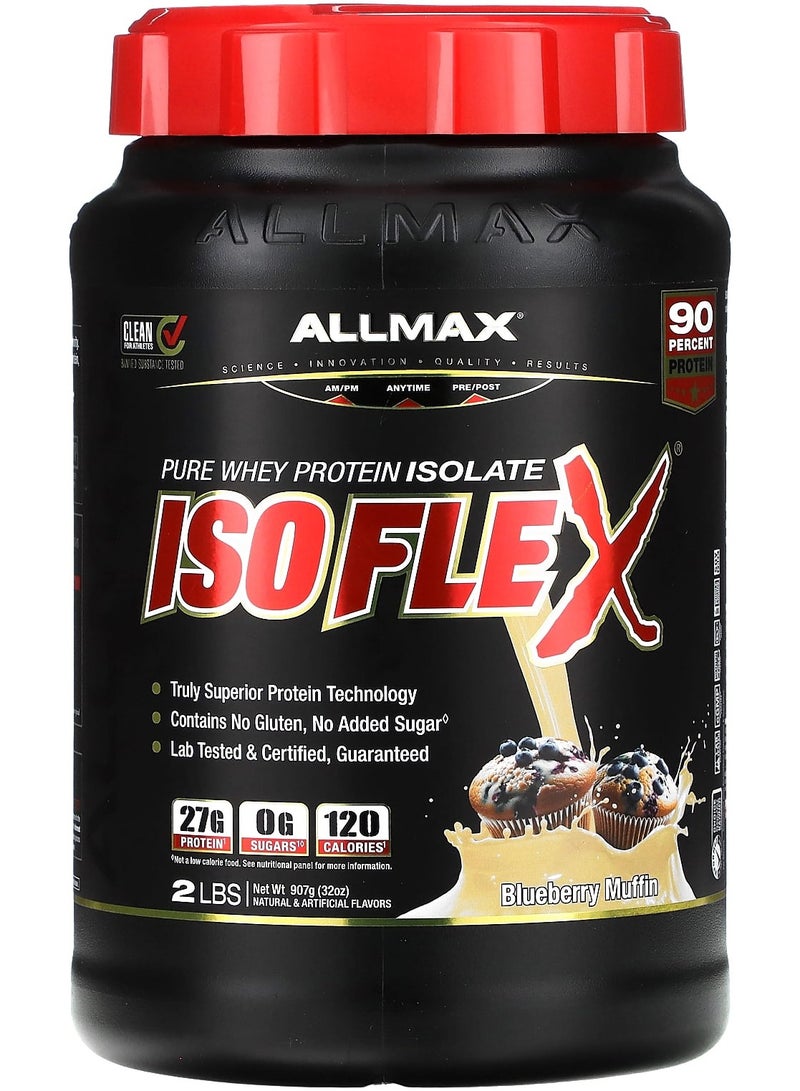 Allmax Isoflex, Pure Whey Protein Isolate, Blueberry Muffin, 2 lbs (907 g)