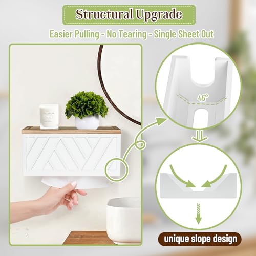 Jorkol Paper Towel Dispenser Wall Mount, Paper Towel Holder Wall Mounted with Lid, Solid Wood Commercial C-Fold, Z-Fold, Trifold Hand Paper Towel Holder Dispenser Hand Towel Holder for Bathroom Kitchen Decor - Image 3