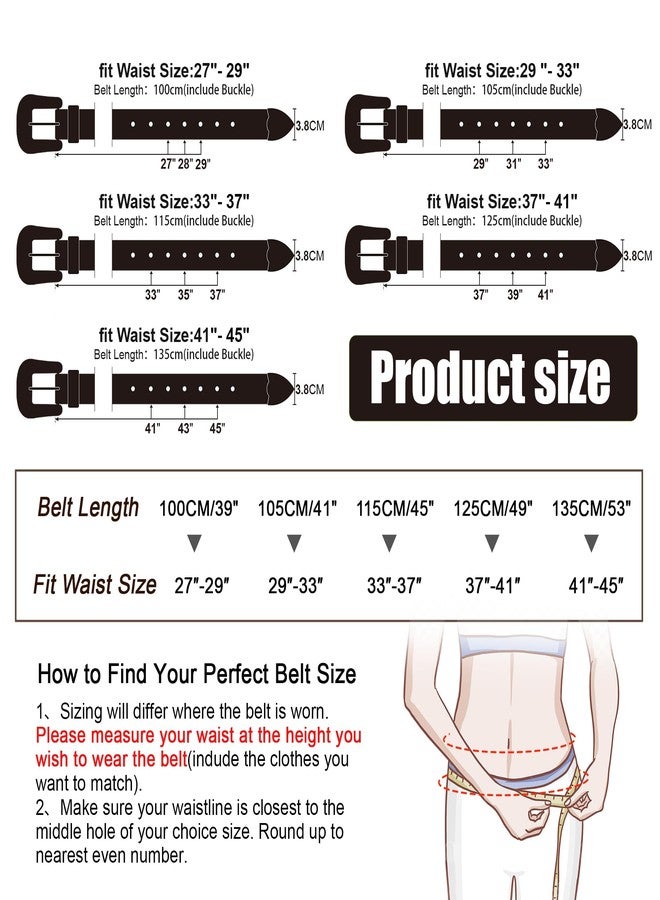 FIORETTO Men Women Rhinestone Belt Bling Western Studded Leather Belt Shining Diamond Waist Belt for Cowgirl Cowboy Jeans, 05 Shine-blue, M:fits waist size 33"-37" - Image 5